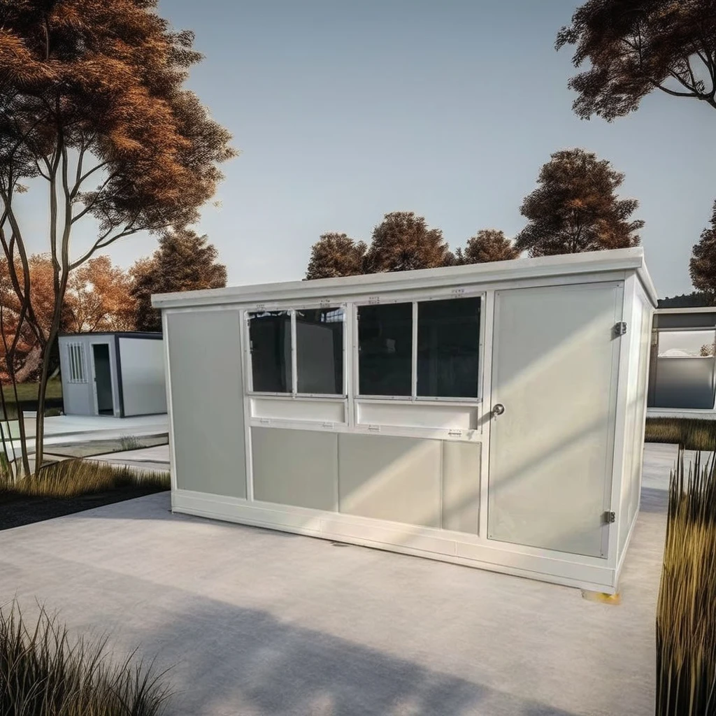 Durably Environmentally Friendly Customizable French-Style Modular Prefab Houses Inexpensive Steel Folding Kiosk Sturdy Sandwich
