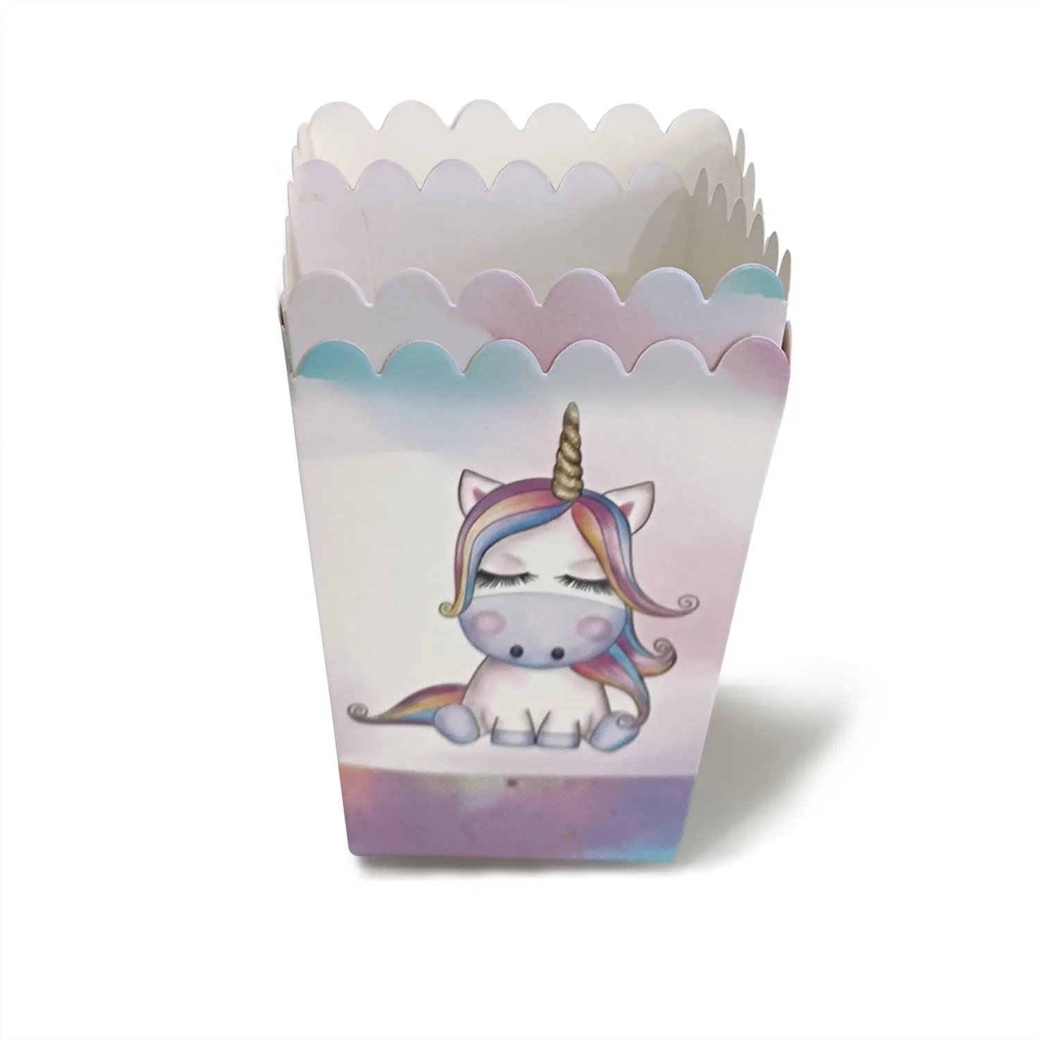 Unicorn Party Supplies Paper Popcorn Box Unicorn Cookie Box Candy Food Snack Packing Box Baby Shower Birthday Party Decoration