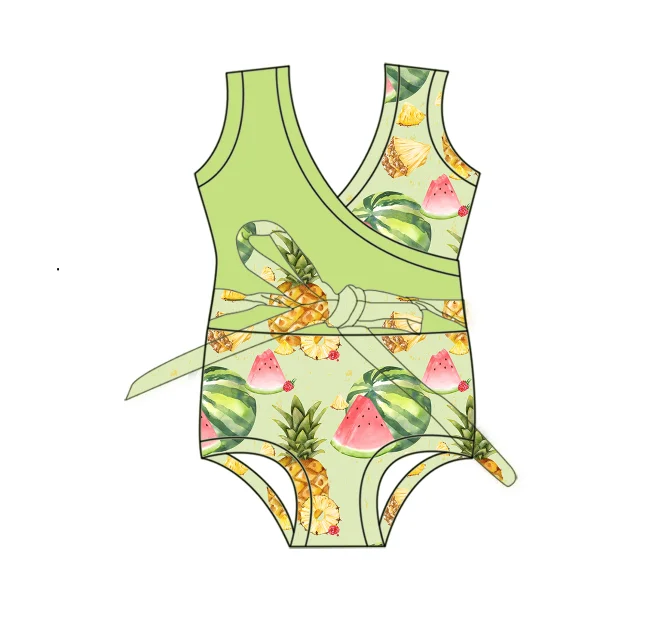 Zs55 boys clothing sets summer dress cotton t shirt watermelon printing girls swim suit