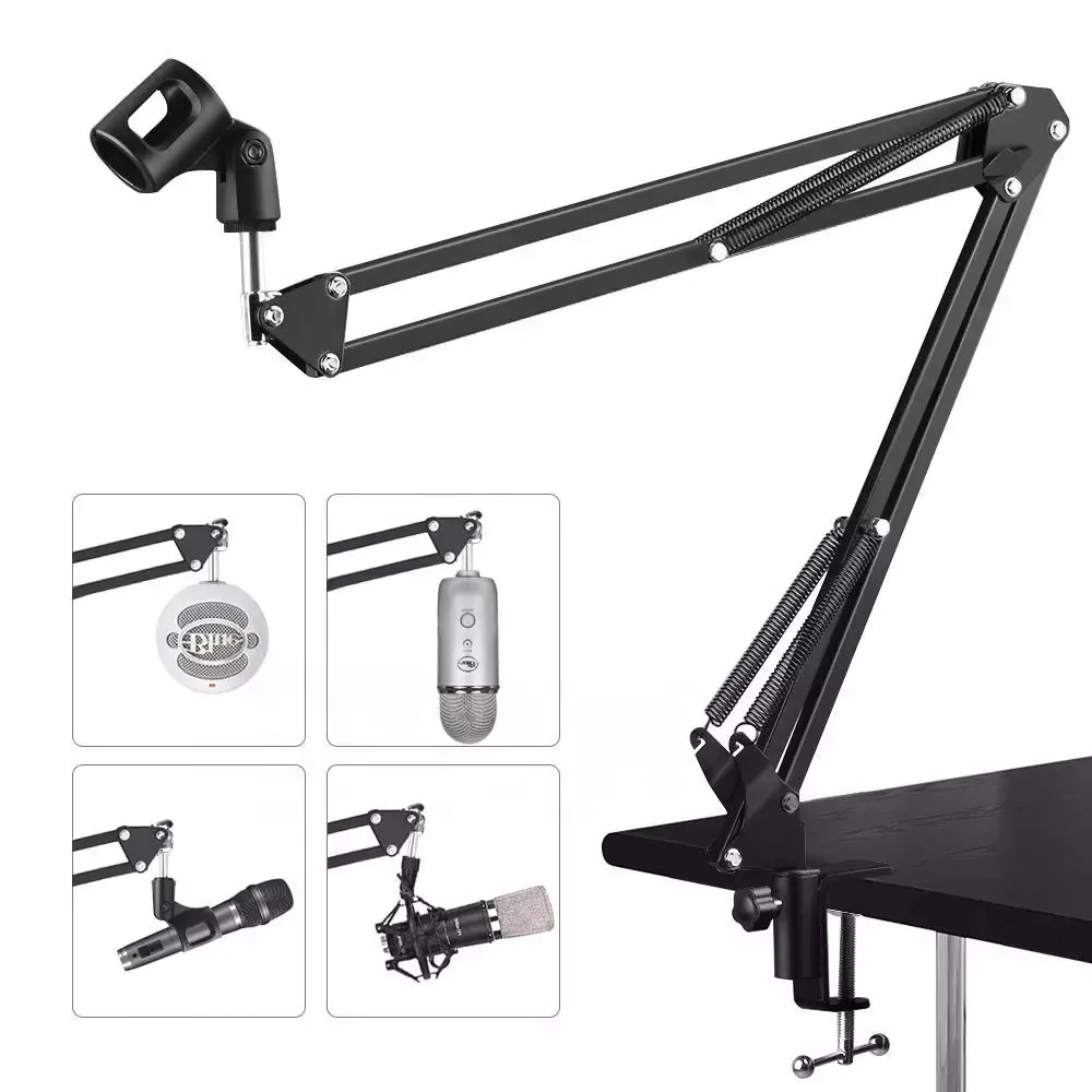 Factory wholesale desktop universal NB35 microphone bracket folding telescopic metal cantilever live