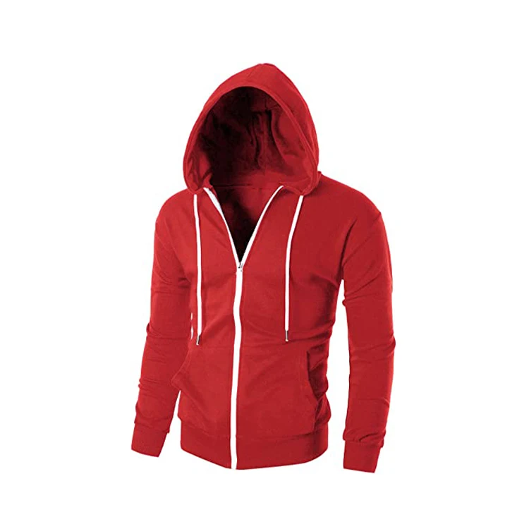 Design Plain over Size Sweatshirt Drawstring Gym Mens Pullover Slim Fit Long Sleeve Lightweight Zip-up Sports Hoodie