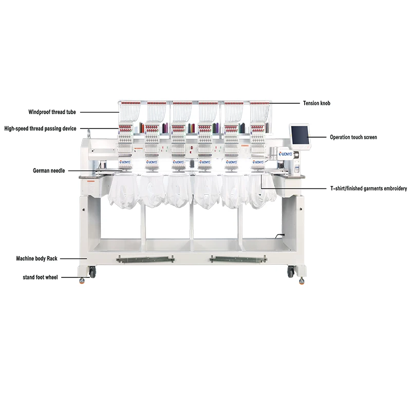 WONYO/Tajima 6 head Computerized Embroidery Machine Price China factory