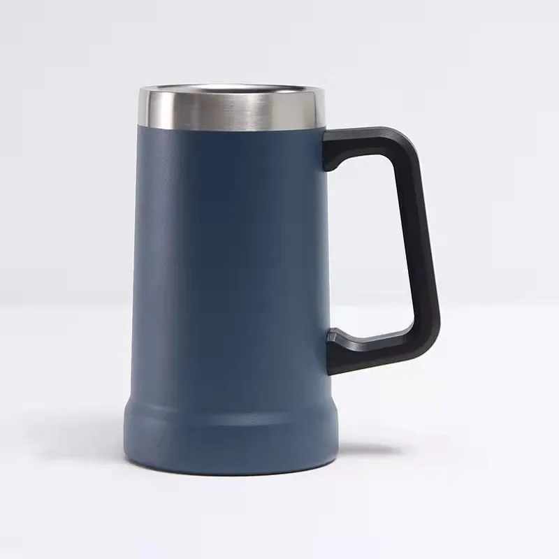 Stainless Steel Beer Mug 24oz Insulation Vacuum Coffee Mug Big Grip Beer Stein Cup Double Wall Water Tumbler