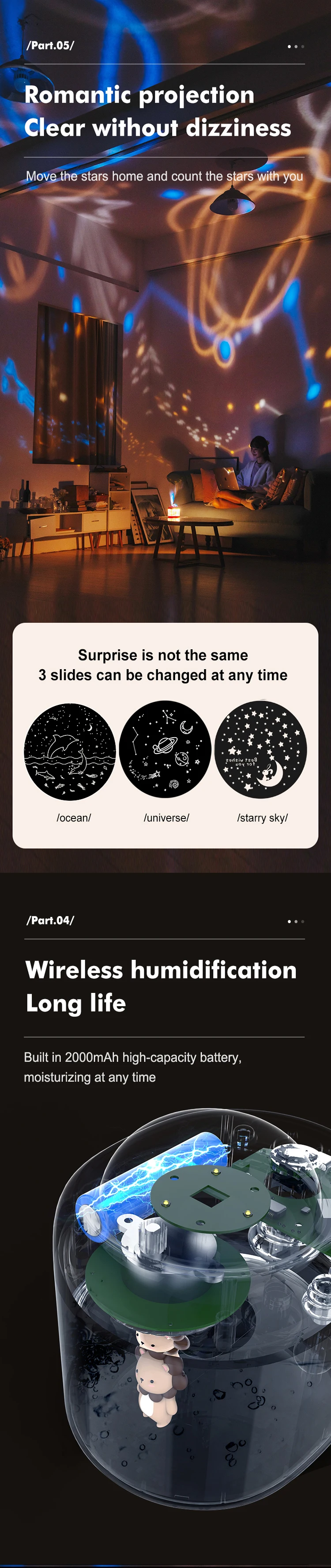 New Product Ideas 2021 Humidifier 500ml Colorful Night Light Cute Pink Humidifier