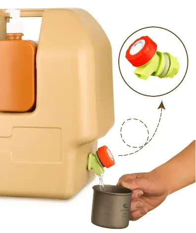 BPA-Free 20L Plastic Water Storage Bucket with Tap Hand Sanitizer Bottle for Camping Drinkware Product