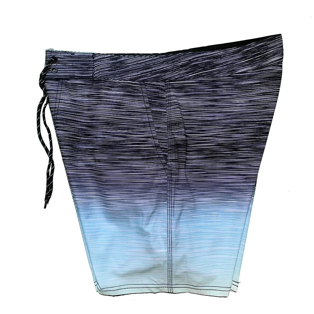 gradient ramp blue and  grey Stripe side  waterproof beachwear fishing pattern cargo shorts men