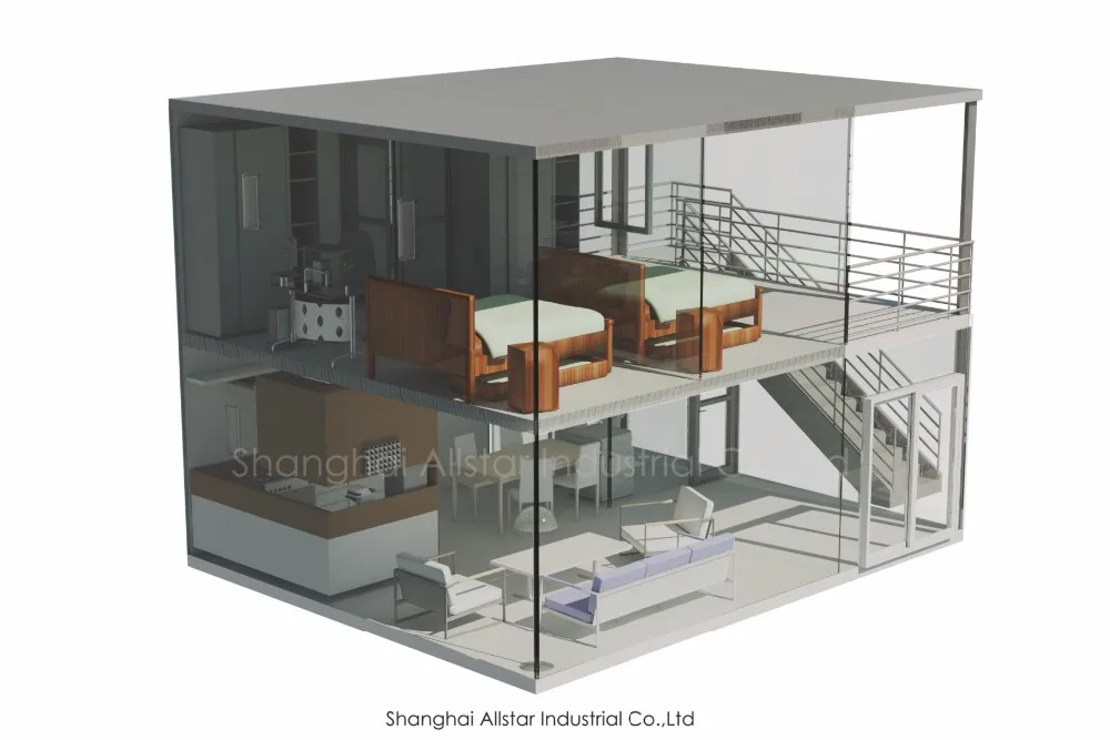 / 20ft/40ft Container Living Modern Prefab Container Allstar Flat Pack Container Hotel House Modification 2 Bedroom Modular Home