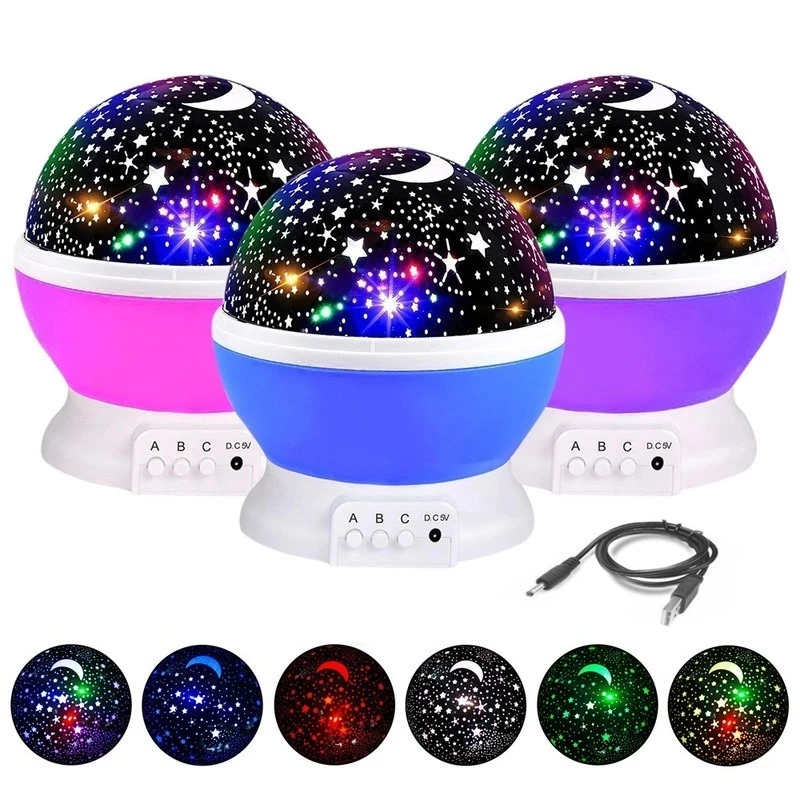 Starry Sky Star Master Children Kids Sleep LED Rotating Night Light Projector USB Projector Lamp
