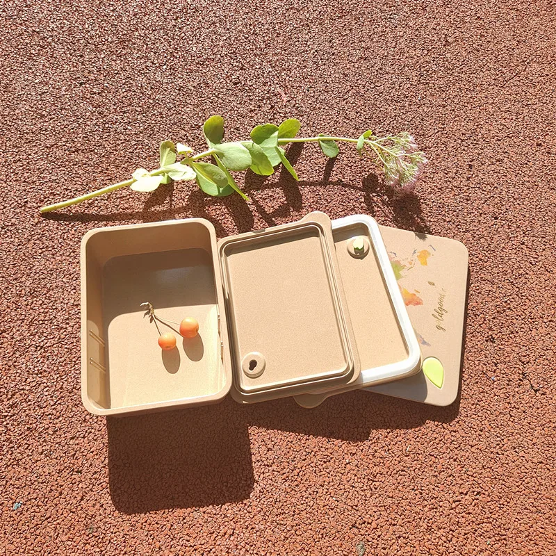 Microwaveable and leakproof healthy lunch box set food eco friendly rice husk lunch box