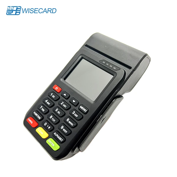 Wisecard Mobile POS Terminal for Linux Handheld with Receipt Printer NFC Reader Barcode Scanner USB WiFi Bluetooth Connectivity