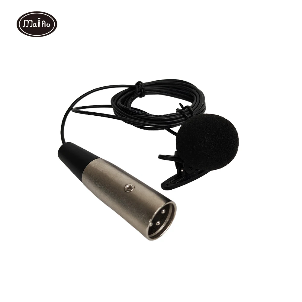 NEW Tie Clamp Lavalier Microphone 48V 5V 360 Rotation Omnidirectional 1/2/3/5m XLR Live Recording Small Mic