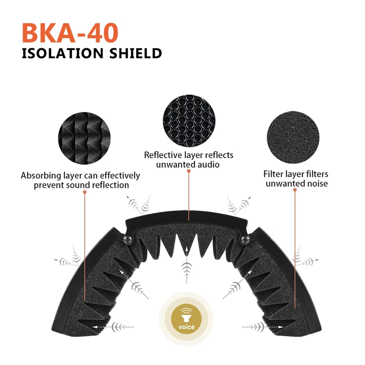 Most Popular Foldable Steel Studio Microphone Isolation Shield Professional Recording Tool