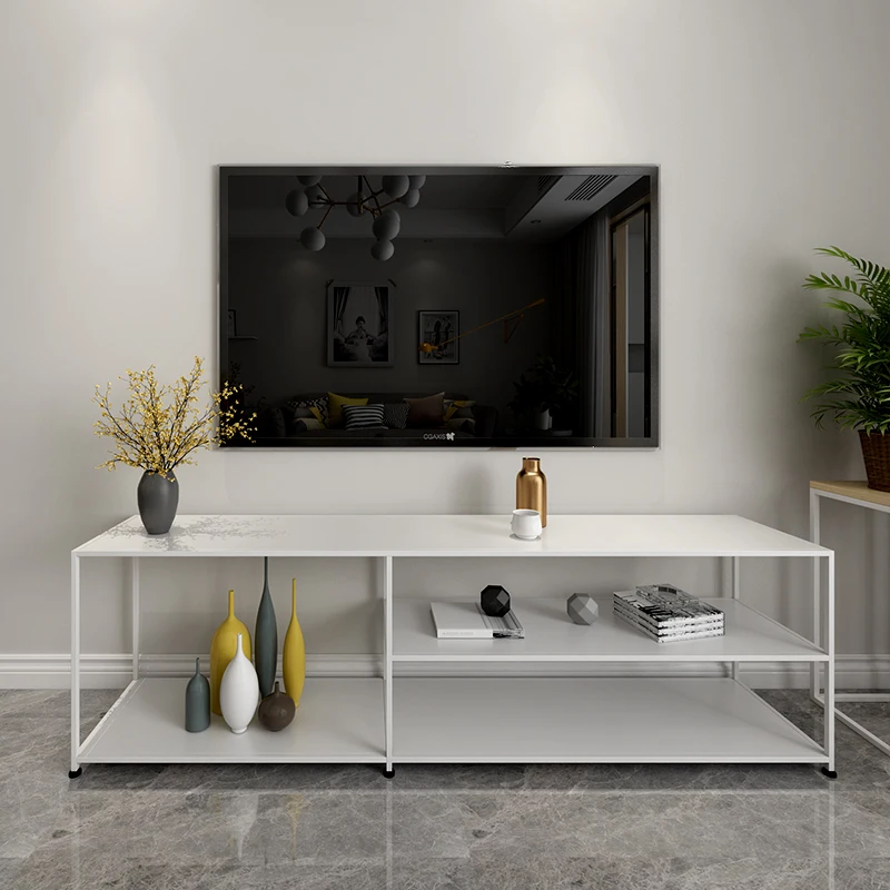 
Nordic iron craft floor type bedroom simple customized multi layer living room set top box storage TV stand table 