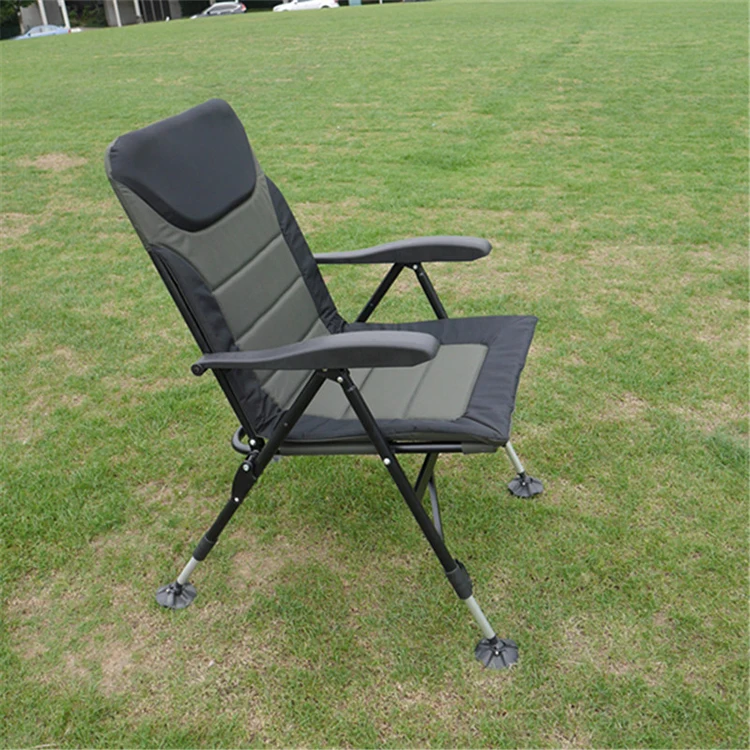 Outdoor Camping Portable Folding Beach Tube Armrest Adjustable Recliner  camping Fishing Bed Tackle Lounge Chairs