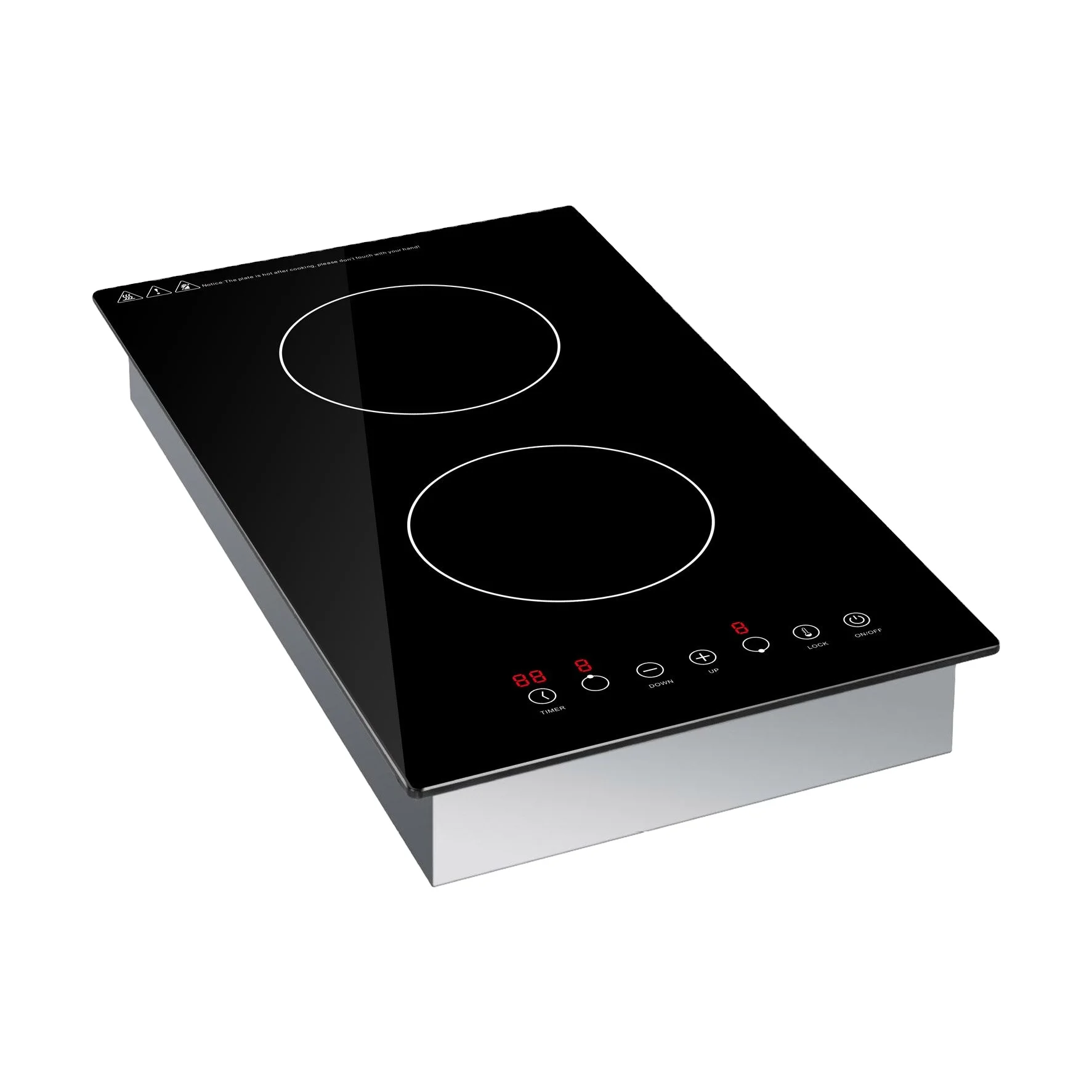 Domino Touch Control Built in Electric Dual Burner Two Cooking Zone Induction Hob Cooker Cookstove Cooktop Stove