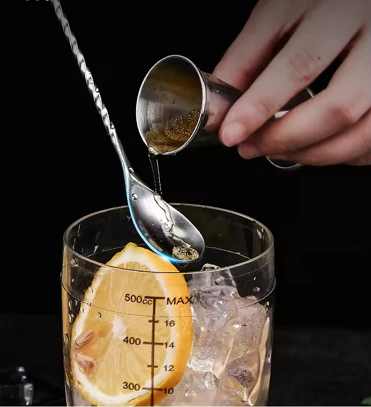 Hot sell Stainless Steel Bar Cocktail Mixing Spoon Stirrers Cocktail Shaker Spoon With Twist Handle