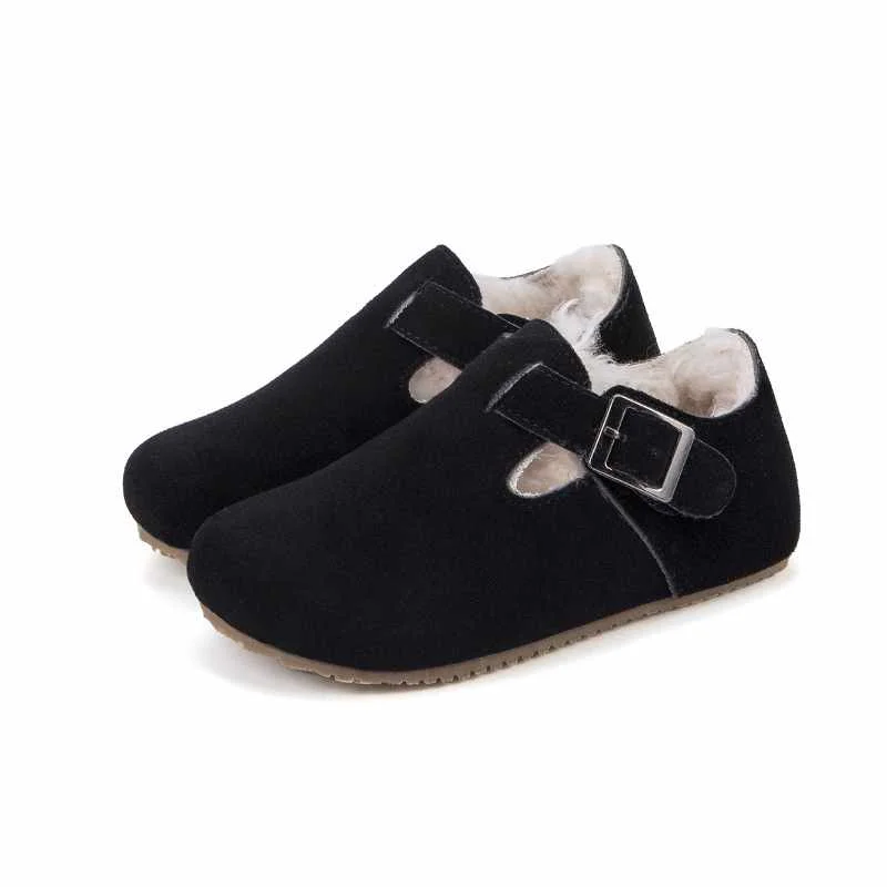 Зимняя теплая Детская меховая обувь, новая нескользящая Мягкая подошва, мужская и женская утолщенная детская обувь