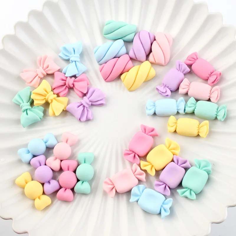 DIY Colorful Resin Sweet Candy Flatback Cabochons Miniature Food For Hair Bow