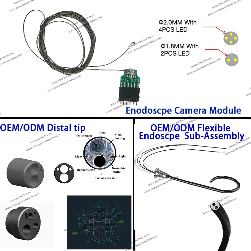 400*400 OVM6946 USB Endoscope Camera 1.8mm 2.0mm CMOS USB Medical Endoscope Camera Module For ENT Gastroscope Laparoscopic