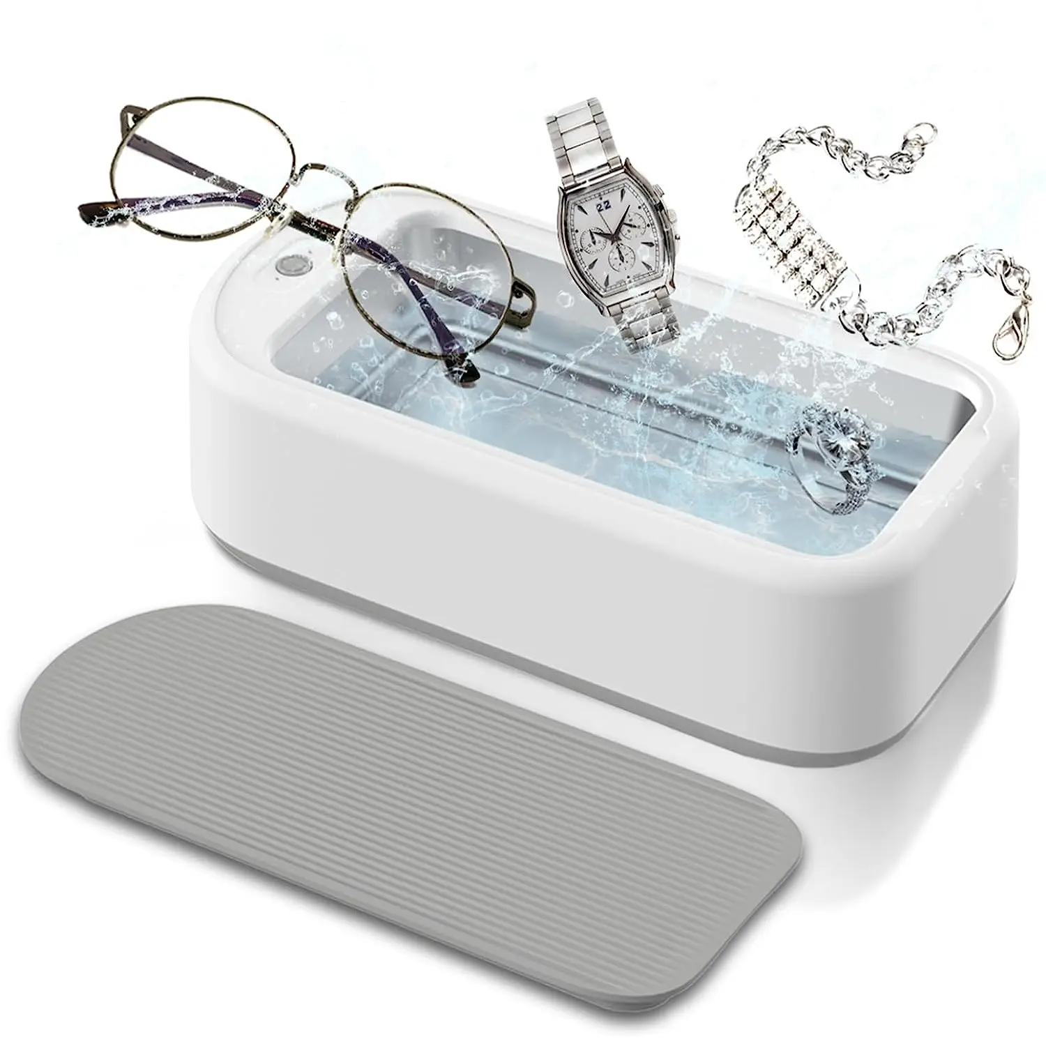 Mechanical water jet portable jewelry contact lenses glasses watches ultrasonic cleaner for home use