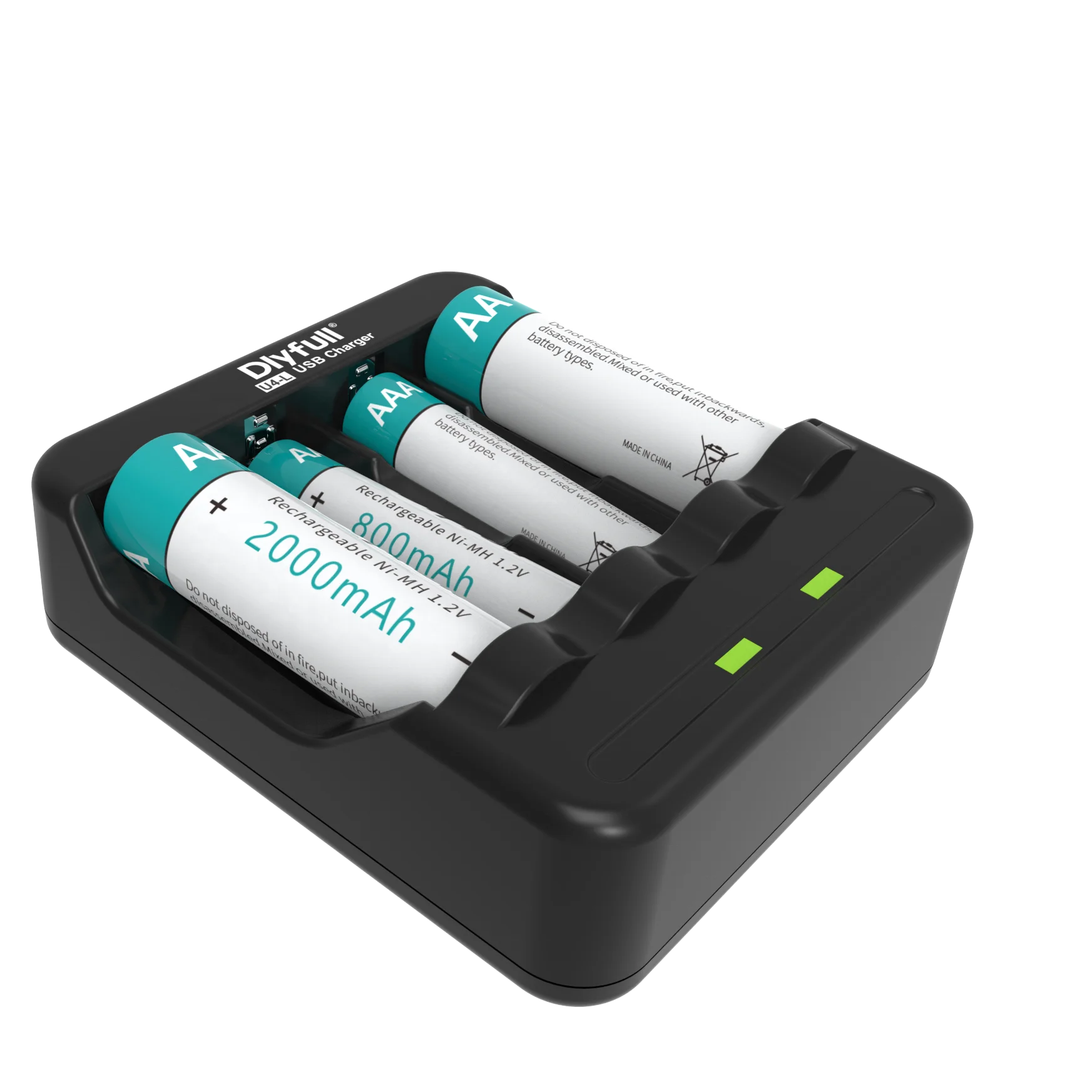 Factory produce portable AA AAA battery charger micro USB input LED red and green color indicator