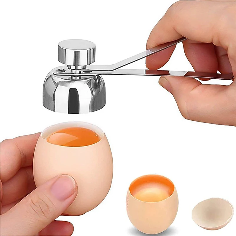 Stainless Steel Egg Topper Cracker Opener for Soft Boiled Eggs Shell Cutter Knocker Raw Egg Opener Kitchen Tools