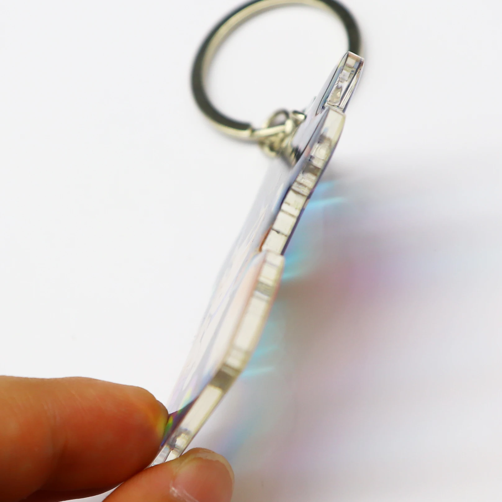 Key Chains Clear Acrylic Anime Character Wholesale Custom Size Color Transparent Glitter Hologram Acrylic Key Chain Charm