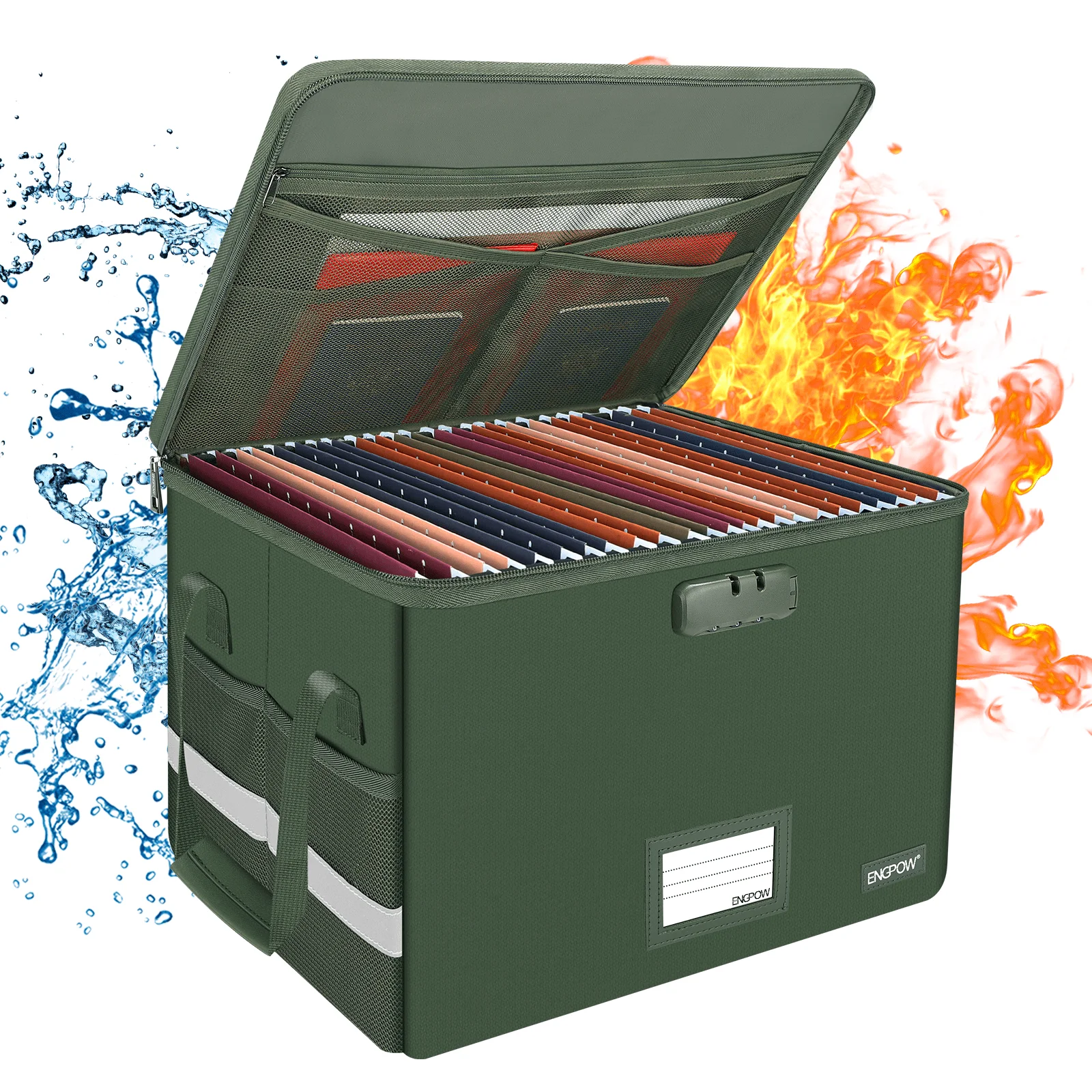 3-Layer Water-Resistant and Fireproof File Storage Case Folding Type Fireproof Document Bag Organizer Box