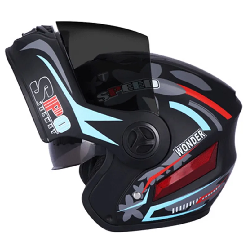 Wholesale Motorcycle Sport Motor Bike Digital Safety Printing Helmet Modular Helmet For Motor Cycle Black For Women