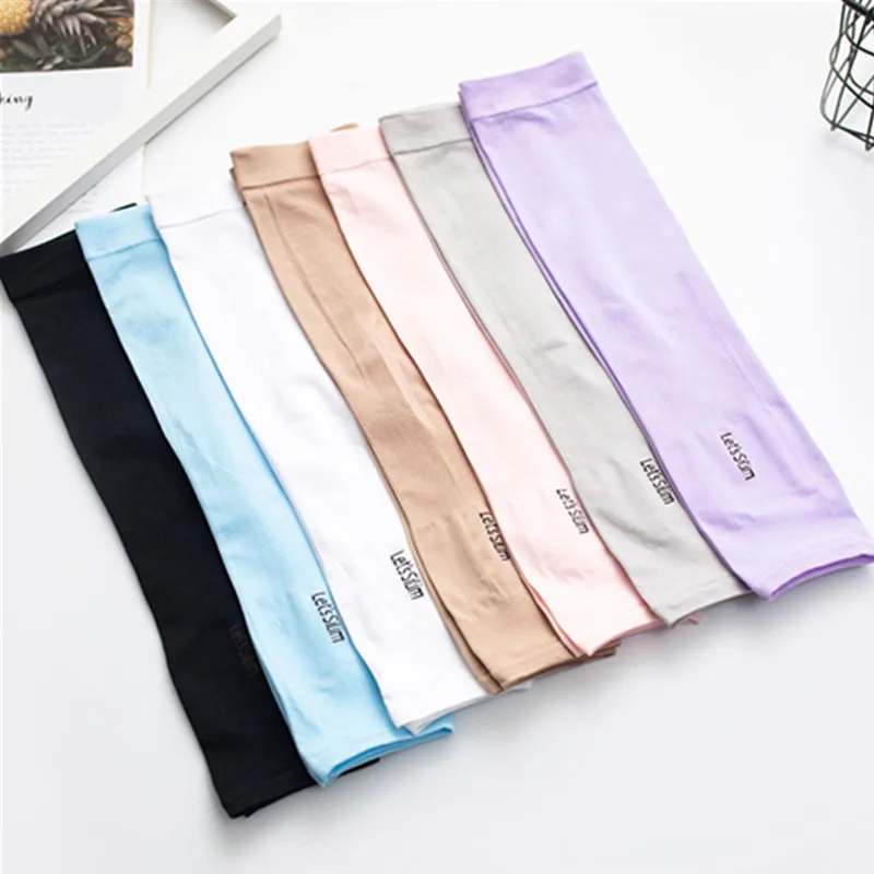 Outdoor Elastic Arm Sleeve Uv Sun Protection Arm Sleeves Driving Cycling Wear Ice Silk Fabric Arm Sleeve Custom