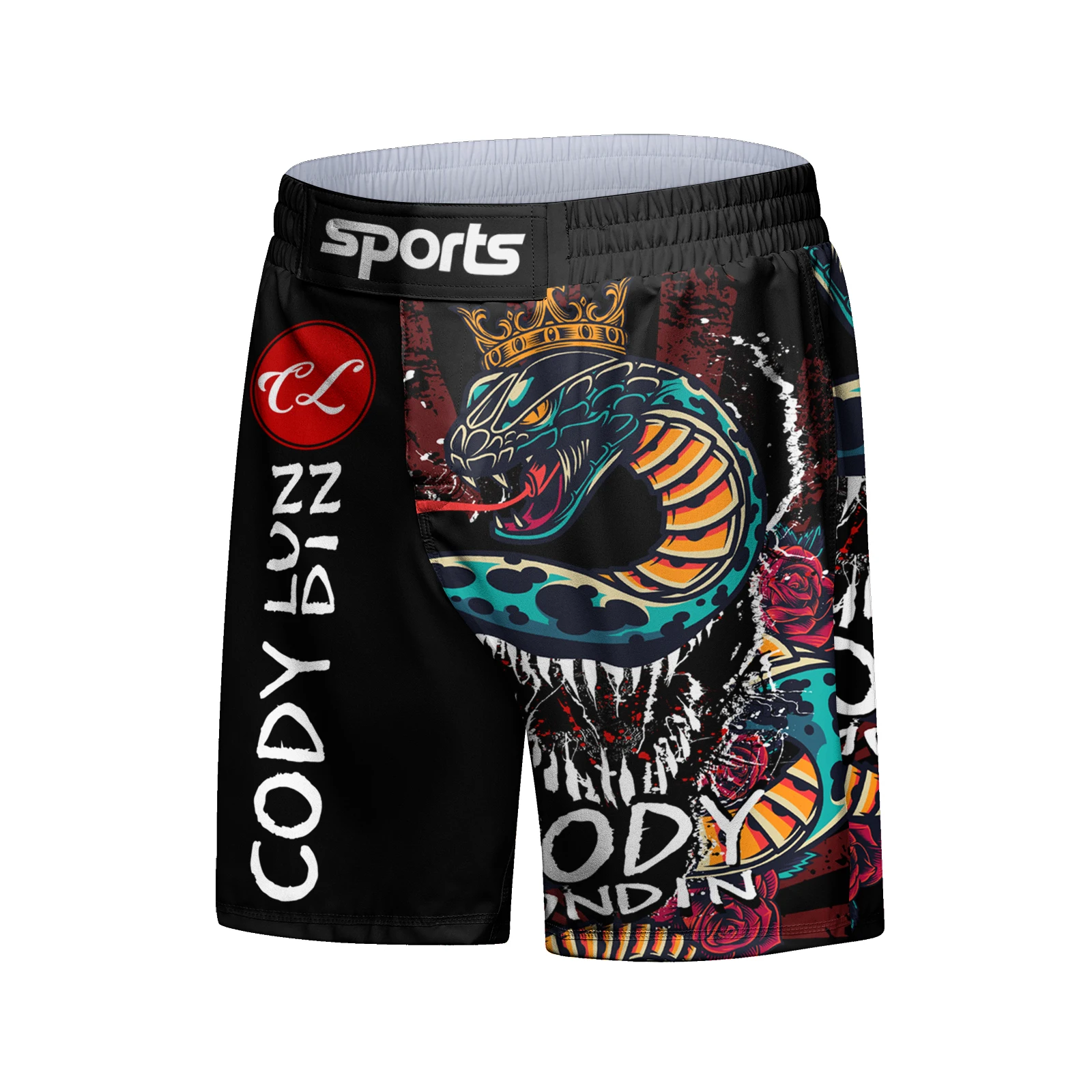ody Lundin Fashion Digital Printing Bodybuilding Muay Thai MMA Shorts Breathable Lightweight Fitness Training Boxing Clothing
