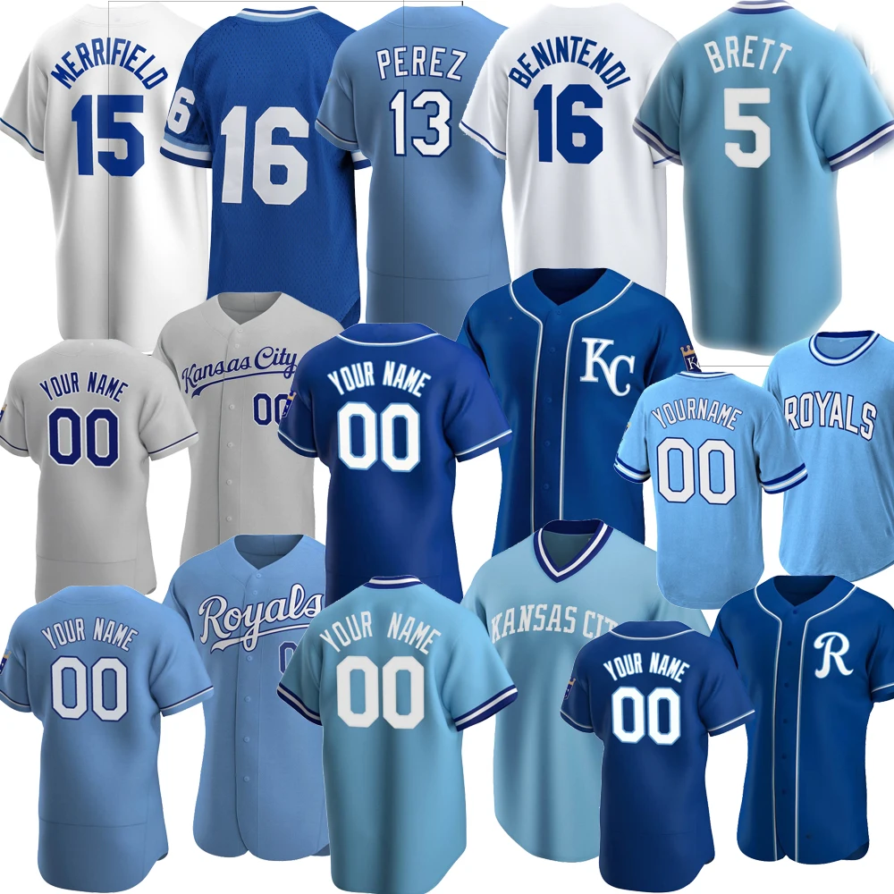 Канзассити 2022 Royals Джерси Джордж Хорхе Солер Whit меррифилд Охотник Dozier Danny Duffy сшитые