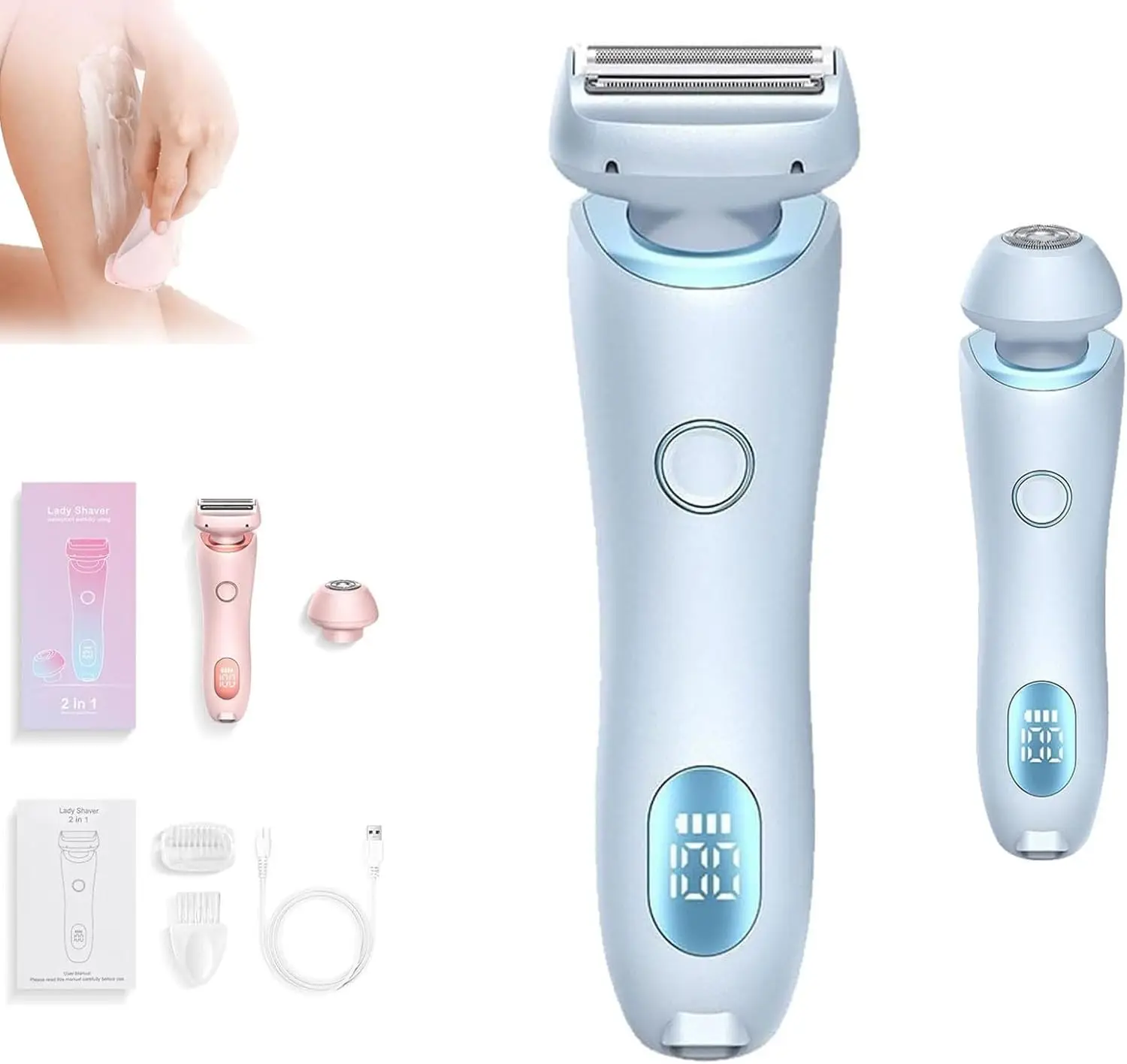 Exquisite Painless Lady Body Epilator Quick Hair Removal 2 In 1 Electric Razors for Women