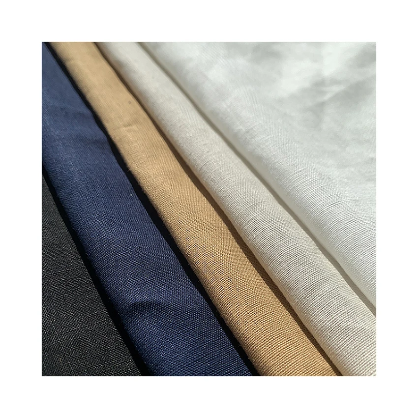 Hot selling dyed linen cotton clothing fabric for women dresses