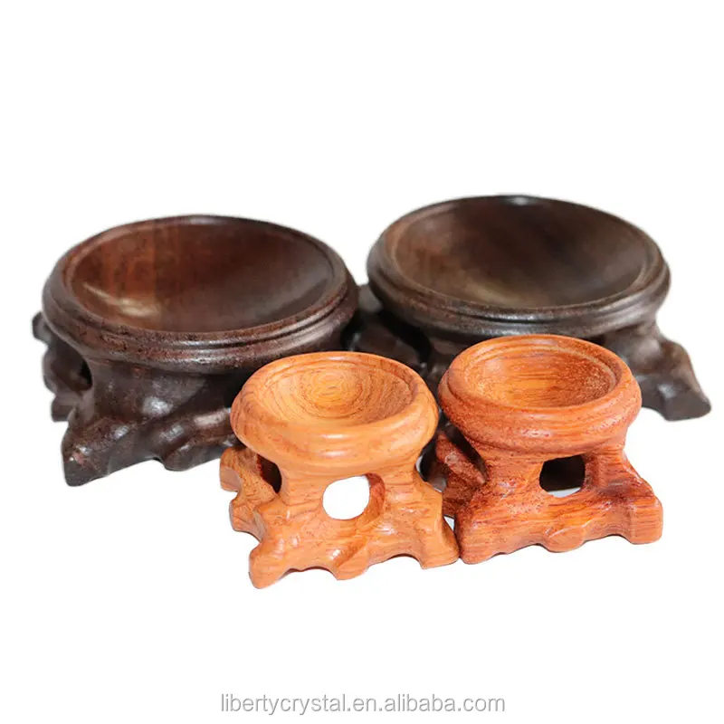 Hand Carved Wooden Stand Base Orb Holder For Crysta Quartz Sphere Ball