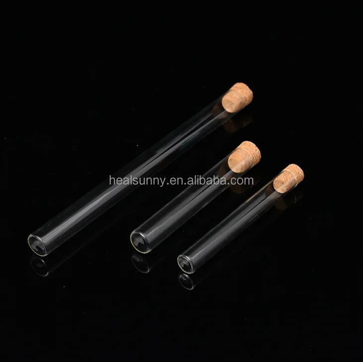 Round Bottom Borosilicate Glass Test Tube With Cork Lid 20*200 mm glass test tube with cork stopper