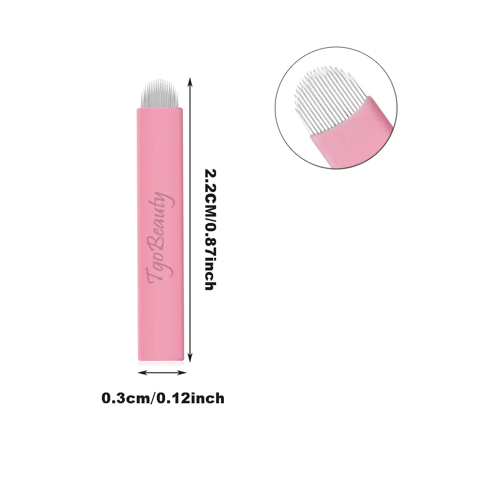 Hot Sale 0.15mm Nano Micro Blades Needles Pink Disposable Microblading Cejas Permanent Makeup Embroidery for Tattoo Manual Pen