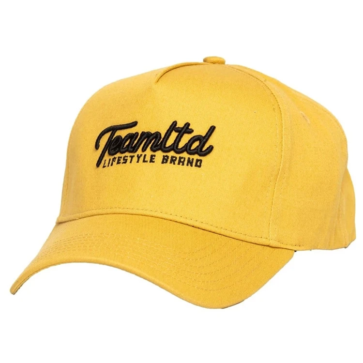 Cap manufacturer Custom 5 panel curved brim structured baseball ball cap with embossed logo