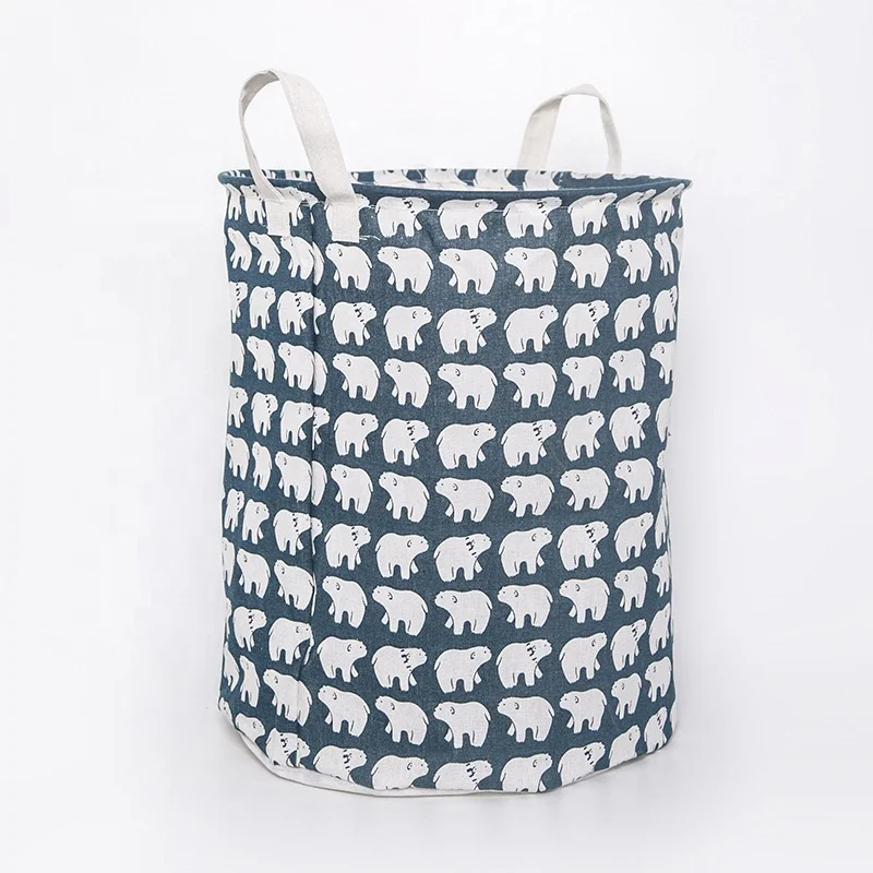 wholesale cartoon print laundry basket custom logo laundry storage basket with home decoration for kids toys clothes storage
