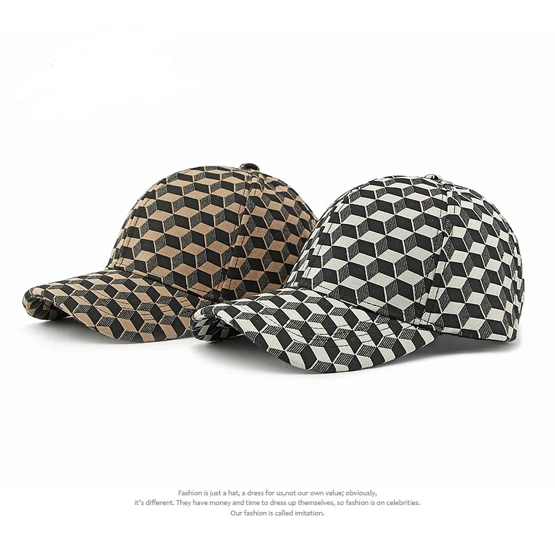 Duck tongue men new personality three dimensional square check hard top baseball cap women retro fashion caps baseball