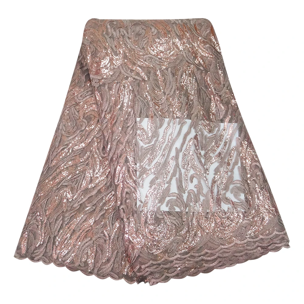 SH20 wholesale french lace wedding glitter lace dress sequin embroidery beaded lace fabric africanstyle