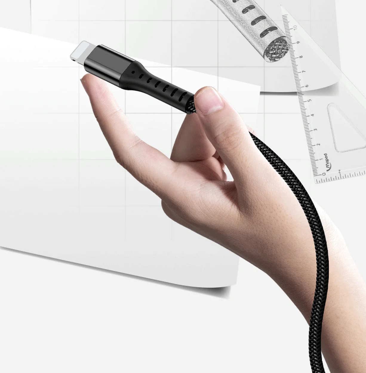 Custom Oem Odm Servise 100CM 2.4A Nylon 8PIN USB Data Cable for iphone