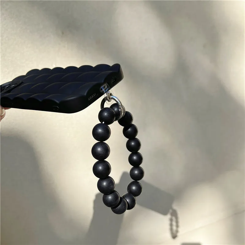 Lattice Woven Pattern Cold Color Series Tpu Phone Case For Iphone 13 14 Pro Max Solid Color Cover