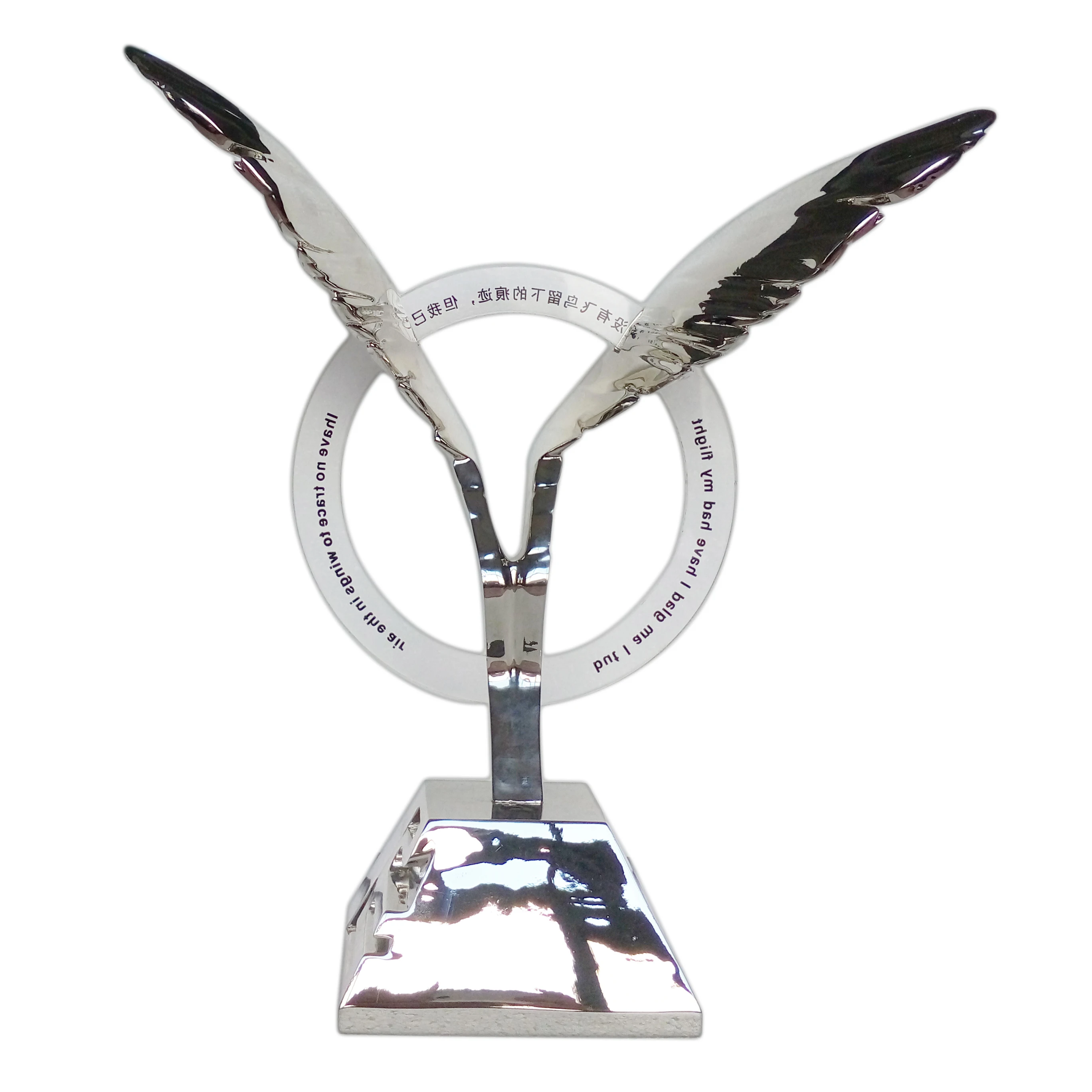 Высочайшее качество серебряные металлические крылья дизайн 3D логотип индивидуальный бизнес-персонал награда сувенирный подарок для личного подарка