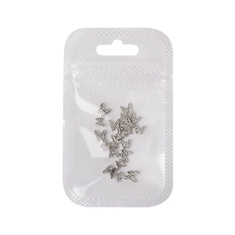 10pcs/Bag Silver Metal Butterfly Nail Charms 2024 Other Nails Products
