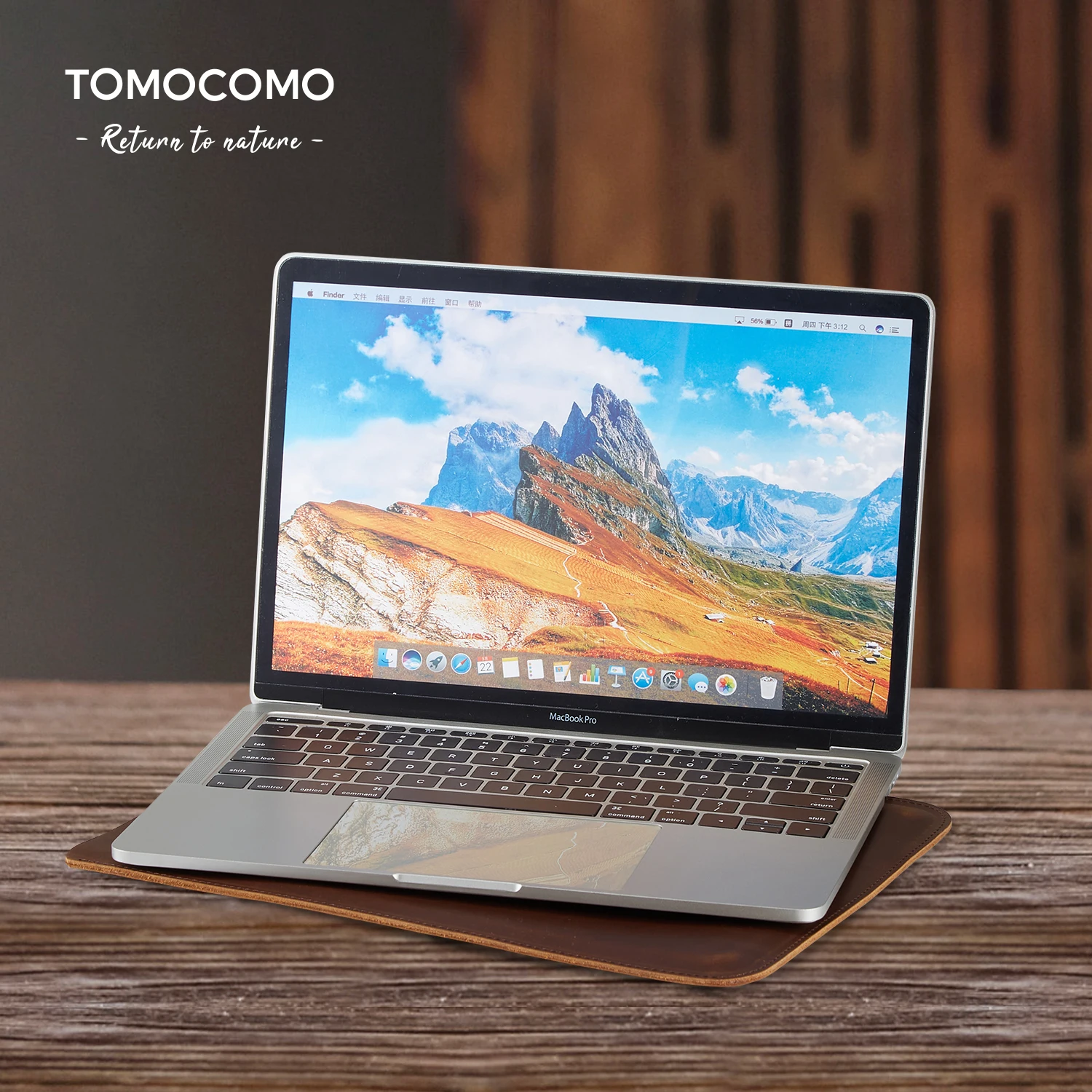 TOMOCOMO Luxury Genuine Leather Laptop Sleeve Case for Macbook Pro 14.2 inch Shockproof Laptop Carry Sleeve