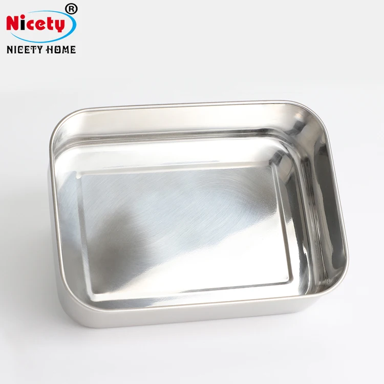 stainless steel 304 bento lunch box bamboo lid food storage container with removal divider for adults Japanese kids