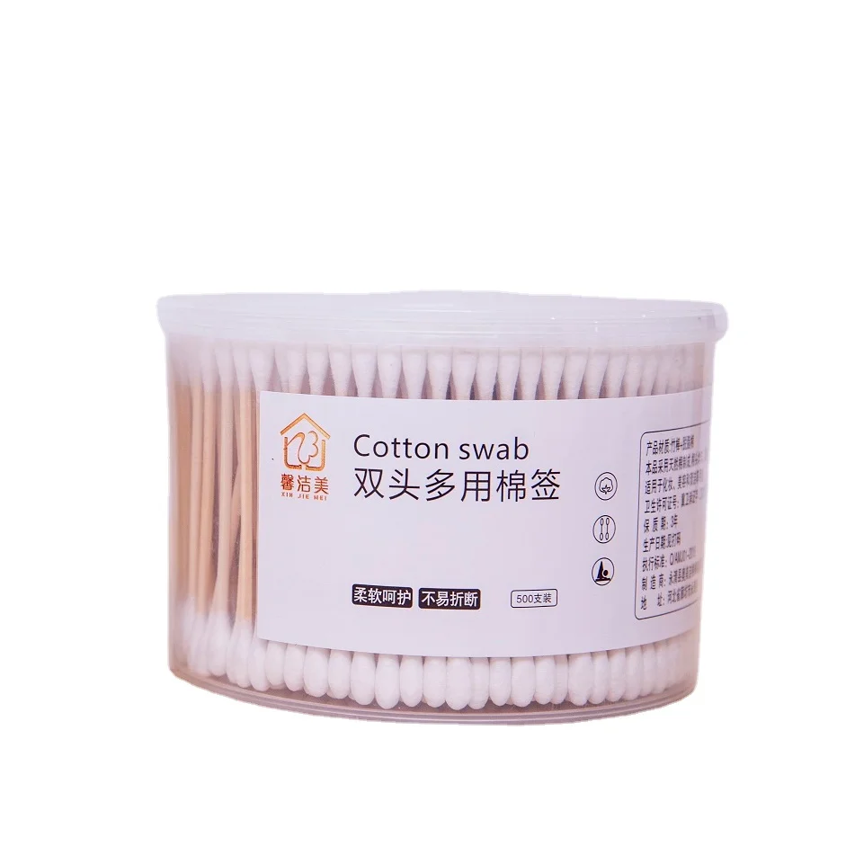 100pcs bamboo wood stick cotton swabs cotton buds