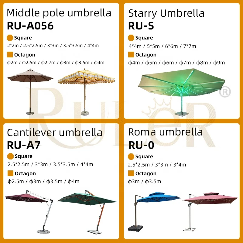 Outdoor Commercial umbrella Garden Pool Umbrella Stripe Parasol Aluminum Beach Umbrella