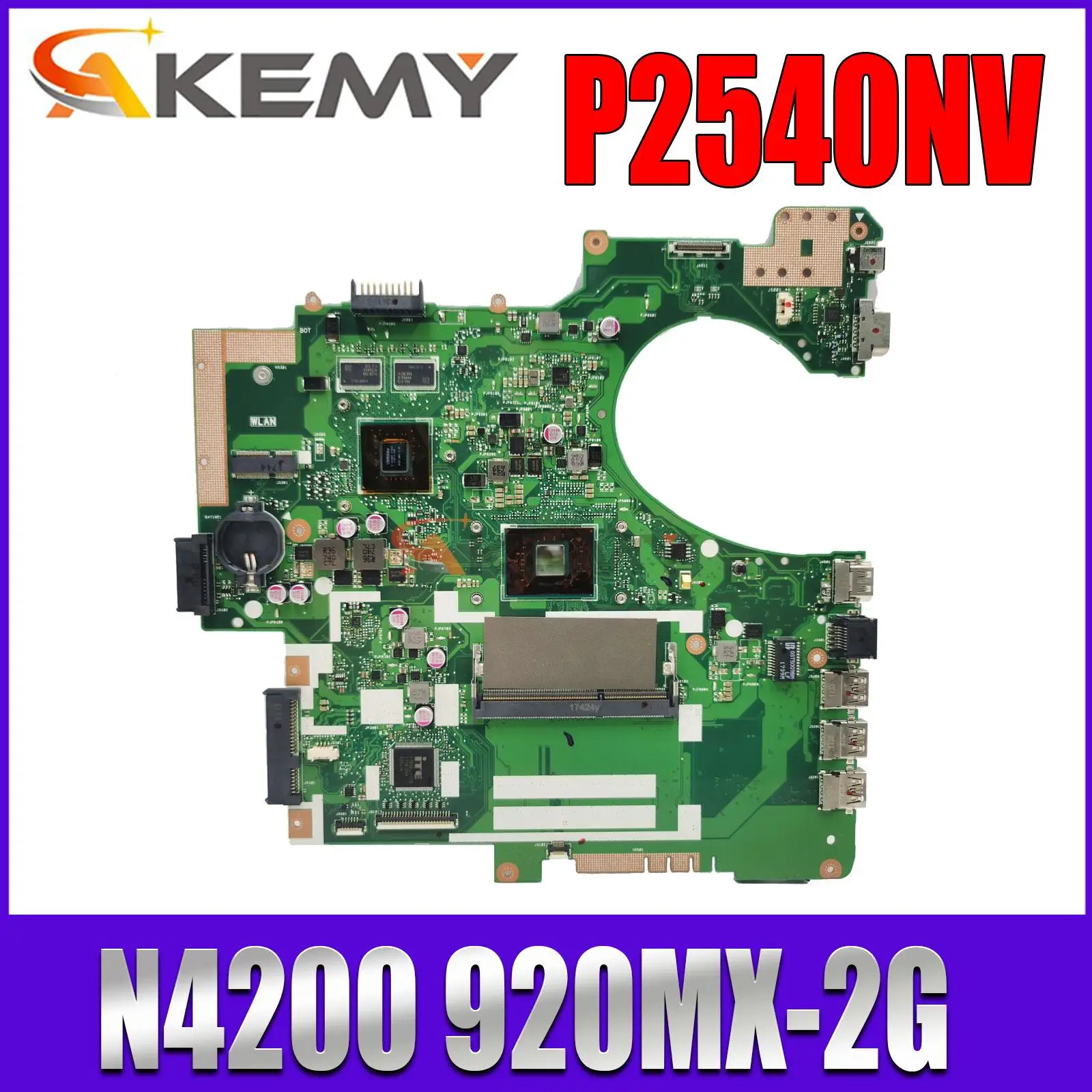 Notebook Mainboard For ASUSPRO P2540 P2540NV PORO554N P2540N Laptop Motherboard CPU N4200 920MX-2G Maintherboard